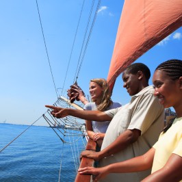 American Rover Passengers on Bow